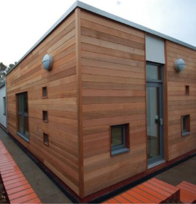 Modular Building, wooden brown colored